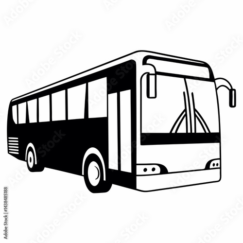 vector bus isolated on white