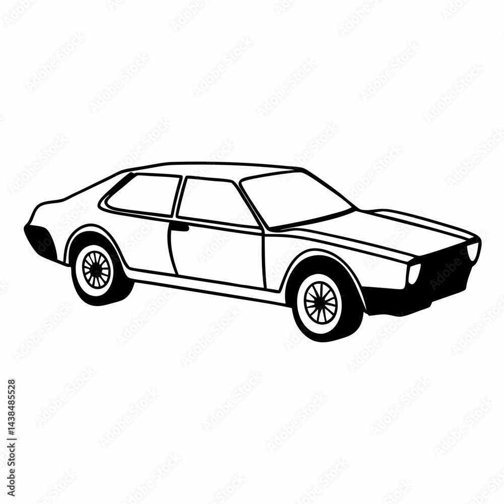 Fototapeta premium black car isolated on white