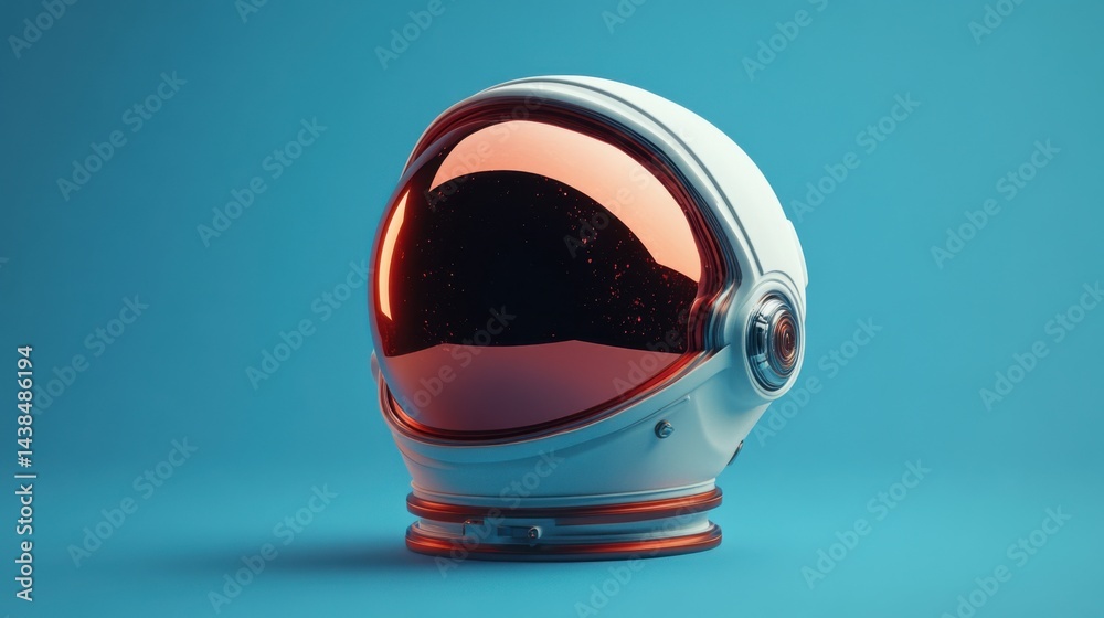 Fototapeta premium Sci fi helmet astronaut vivid hues render