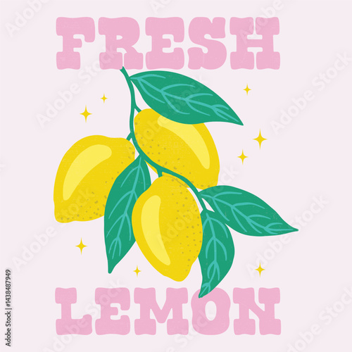 Fresh lemon fruits, Fresh yellow fruits of lemon, lime, with green leaves.