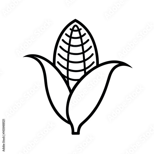 outline of a corn line art vector