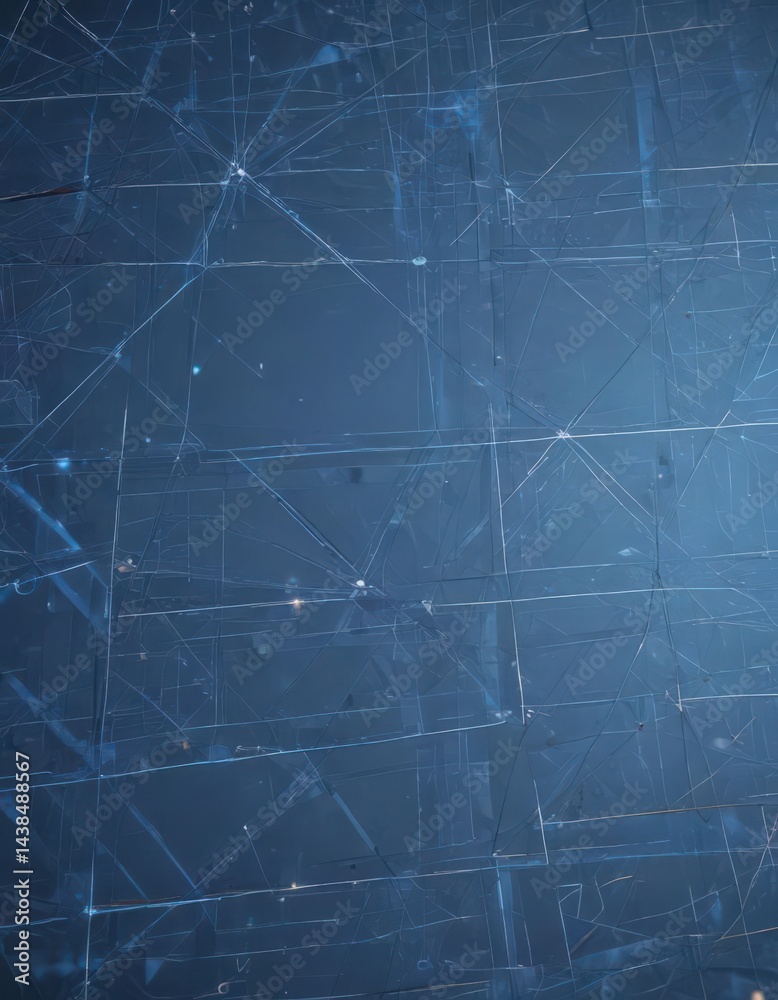 Fototapeta premium Abstract blue geometric shapes, lines, and grids create an engineering blueprint style background , mechanical, geometric texture