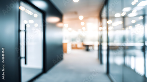 Wallpaper Mural Blurred office interior background with doorway modern workspace corporate environment professional view Torontodigital.ca