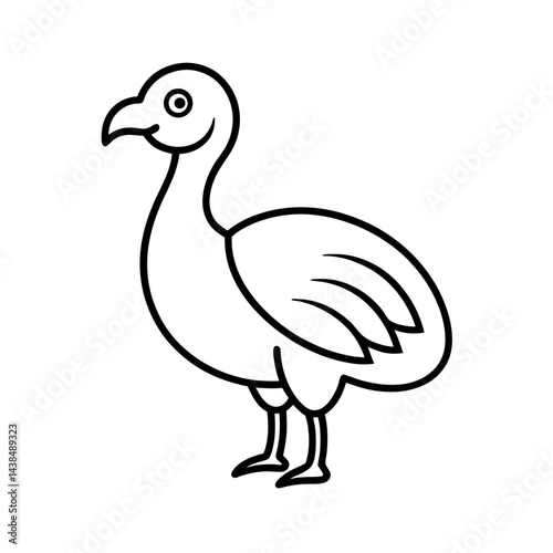 outline of a dodo line art vector