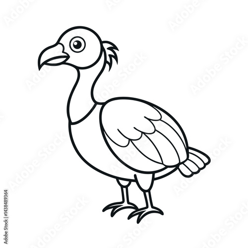 outline of a dodo line art vector