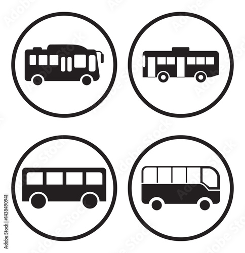 Bus icon set. bus vector icon, Bus icon vector for web and mobile app. bus sign and symbol. transport symbol, transport icon. car vector illustration for web design, isolated on white background.