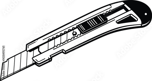 Black and White Vector Utility Knife