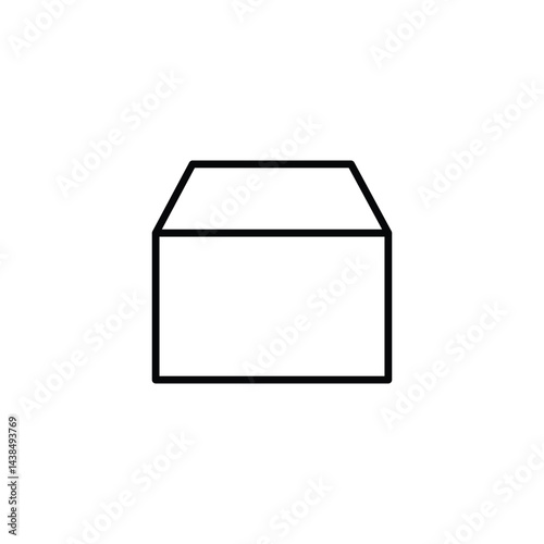 Box cube line icon vector on white background