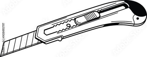 Black and White Vector Utility Knife