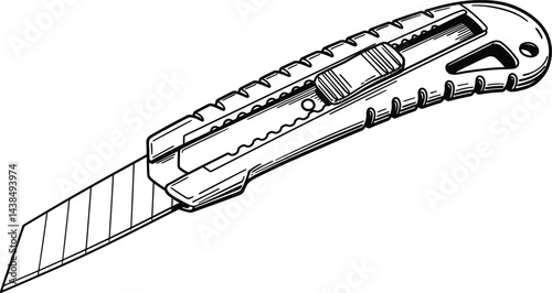 Black and White Vector Utility Knife