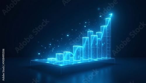business graph on a black background