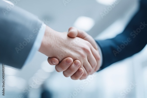 Handshake Between Partners Signifying Trust and Collaboration photo