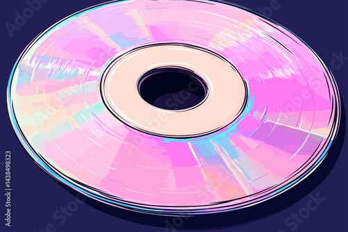 Colorful CD on a vibrant pink background.