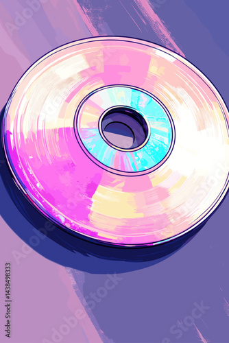 Colorful CD on a vibrant pink background.