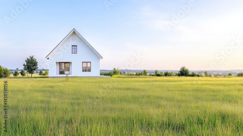 Wallpaper Mural Modern house in a field under a clear sky Torontodigital.ca