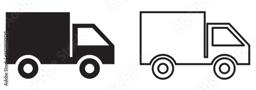 Delivery truck icon set. courier icon. service truck and road transport icon symbol. vector illustration.