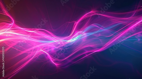 Abstract pink and blue light streaks on a dark background. Digital artwork of pink and blue swirling color or energy wave. Digital artwork for design and print. Futuristic and vibrant concept. AIG51.