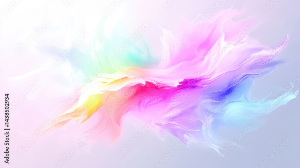 Fototapeta premium Abstract, vibrant, colorful, flowing, ethereal, pastel, paint splatter, digital art