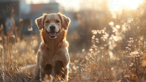A rescued dog playing in an open yard at an animal shelter
