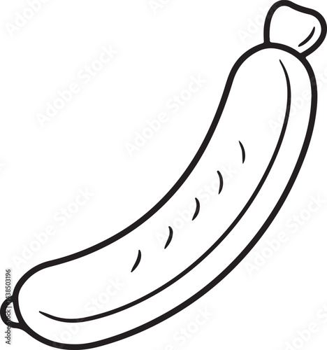 sausage line art, black outline, vector and illustration, coloring book page line art drawing