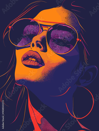 Woman with sunglasses on her face