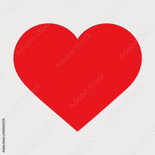 Simple Red Heart Shape Icon Graphic Design Element