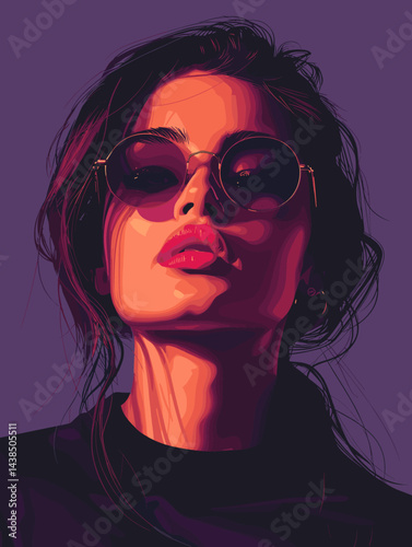 Woman with sunglasses on her face