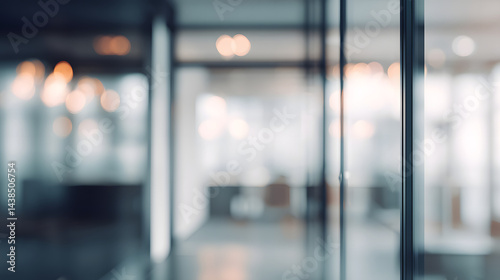 Wallpaper Mural Blurred office interior background with door modern workspace calm environment professional view Torontodigital.ca