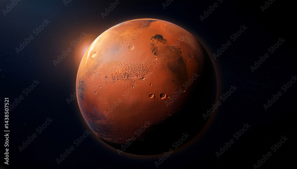 Naklejka premium planet mars on a dark background generative ai
