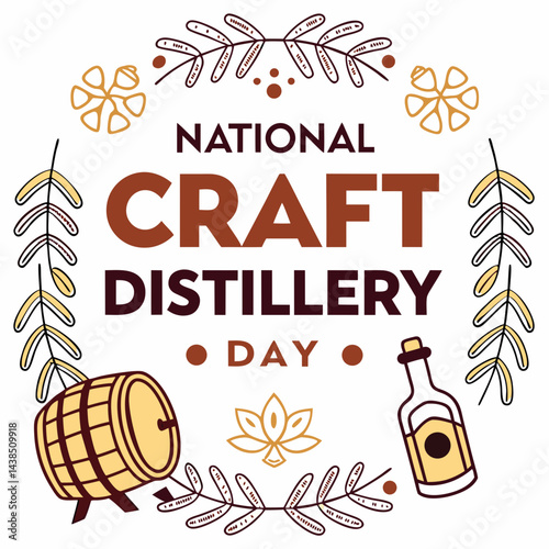 NATIONAL CRAFT DISTILLERY DAY vector illustration