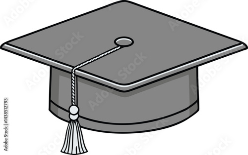 Graduation hat vector illustration with simple graphic design and minimalist 