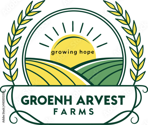 Groenh Arvest Farms Logo Growing Hope Agriculture Wheat Fields