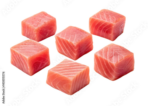 Wallpaper Mural Fresh tuna cubes with rich pink color and smooth texture perfect for sushi or sashimi dishes that bring delightful taste experience Torontodigital.ca