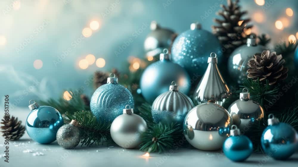 Christmas decorations set against an abstract background Christmas decorations set against an abstract background