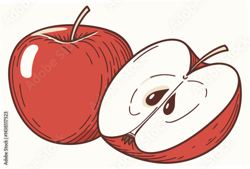 red apple isolated on white