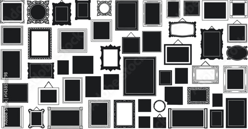 Black and White Vector Picture Frames Collection