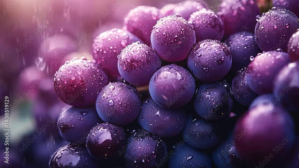 custom made wallpaper toronto digitalCloseup Purple Grapes With Water Droplets