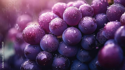 Wallpaper Mural Closeup Purple Grapes With Water Droplets Torontodigital.ca
