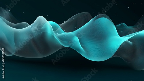 Abstract Digital Data Wave Flowing in Futuristic Design