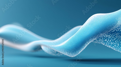 Futuristic Digital Data Wave and Flowing Abstract Shape