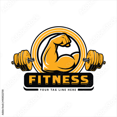 Fitness logo design, illuminates vector eps 