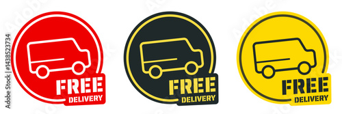 Free delivery - sticker, symbol, badge - vector illustration
