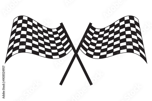 Racing Checkered Flag Icon for car racing. Speed Flag. Chequered racing flags isolated. Vector illustration .