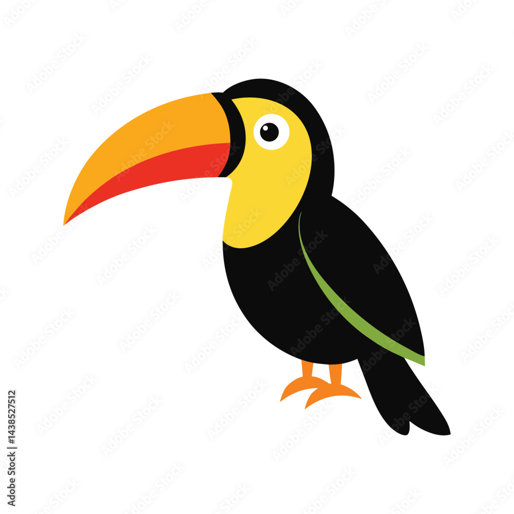Naklejka premium A keel billed toucan colorful vector art illustration