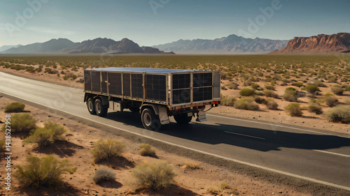 truck on the road in mountains