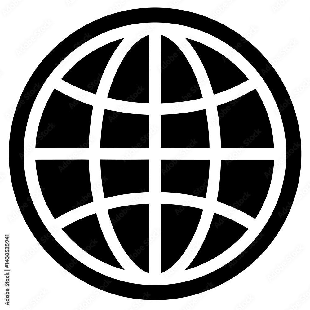 Global flat vector icon on white background Global flat vector icon on white background