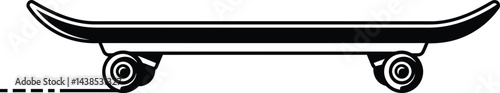Black and White Skateboard Vector Graphic