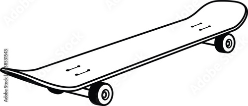 Black and White Skateboard Vector Graphic