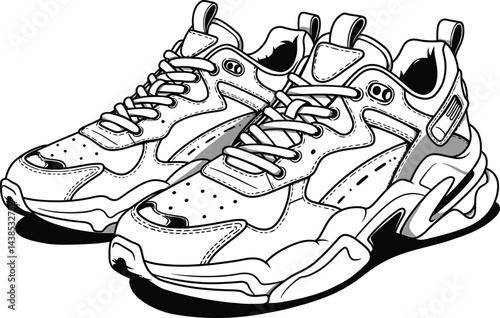Trendy Sneakers Vector Illustration