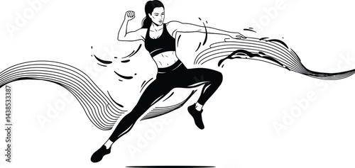 Athletic Wear Vector Illustration: Leggings and Sports Bra